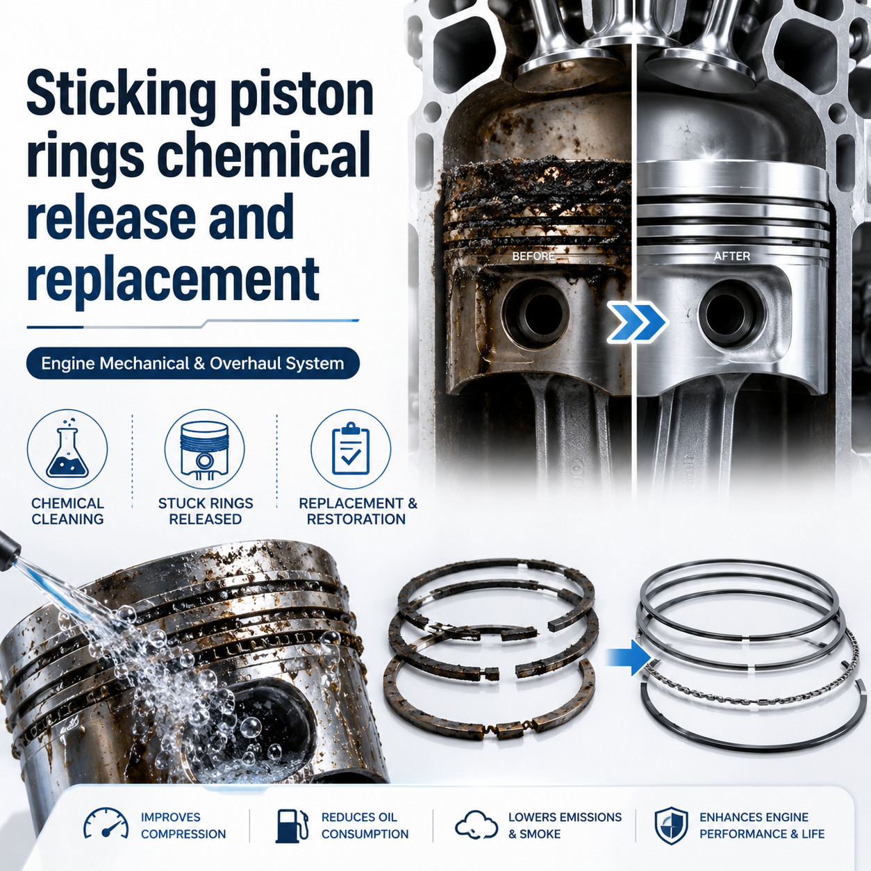 Sticking Piston Rings Chemical Release And Replacement 2