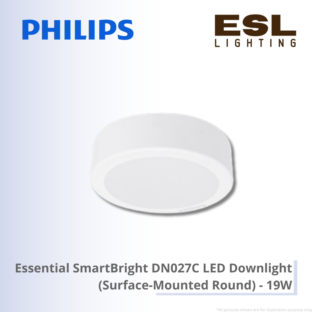 Philips Essential SmartBright DN027C LED Downlight (Surface-Mounted Round) - 19W