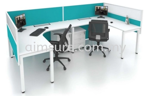 2 cluster office workstation in L shape