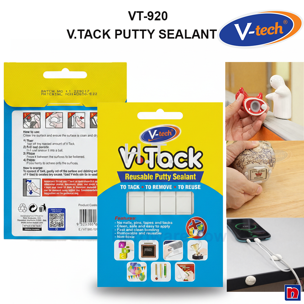 V-TECH VT-920 V-TACK REUSABLE PUTTY SEALANT 35G | MULTIPURPOSE STICKY PUTTY | VTECH REMOVABLE ADHESIVE