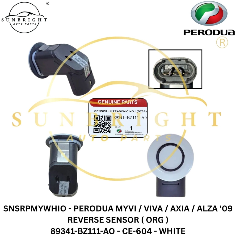 SNSRPMYWHIO - PERODUA MYVI / VIVA / AXIA / ALZA '09 REVERSE SENSOR ( ORG ) 89341-BZ111-AO - CE-604 - WHITE