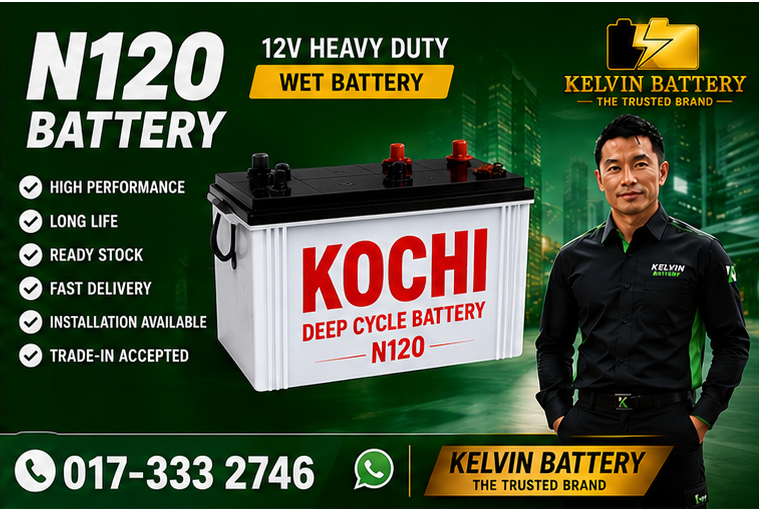 Kochi N120 Hybrid Battery - Reliable Power, 12V, ISO Certified