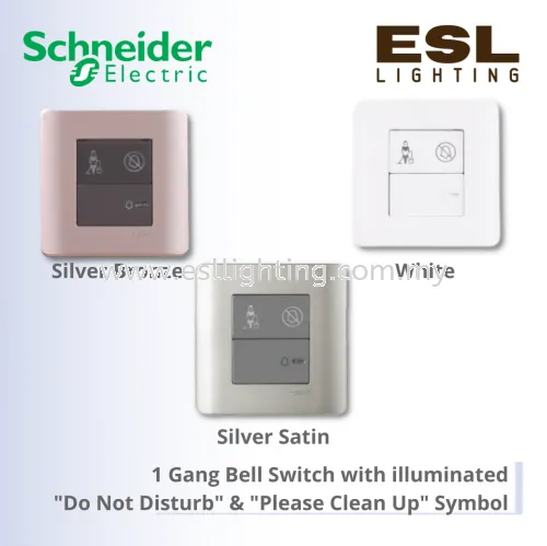 SCHNEIDER ZENcelo 1 Gang Bell Switch with illuminated "Do Not Disturb" & "Please Clean Up" symbol - E8431BPDM WE E8431BPDM SZ E8431BPDM_SA