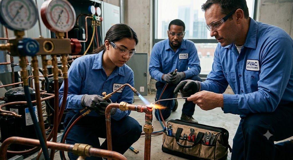 refrigeration system pipe brazing method