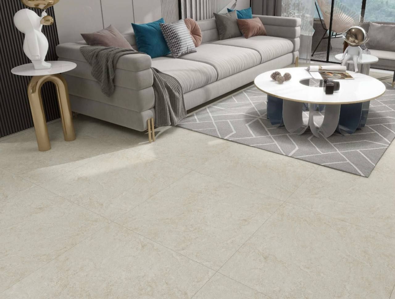 Queens Floor SPC STONE Flooring QSS305-05 CREAM MARBLE