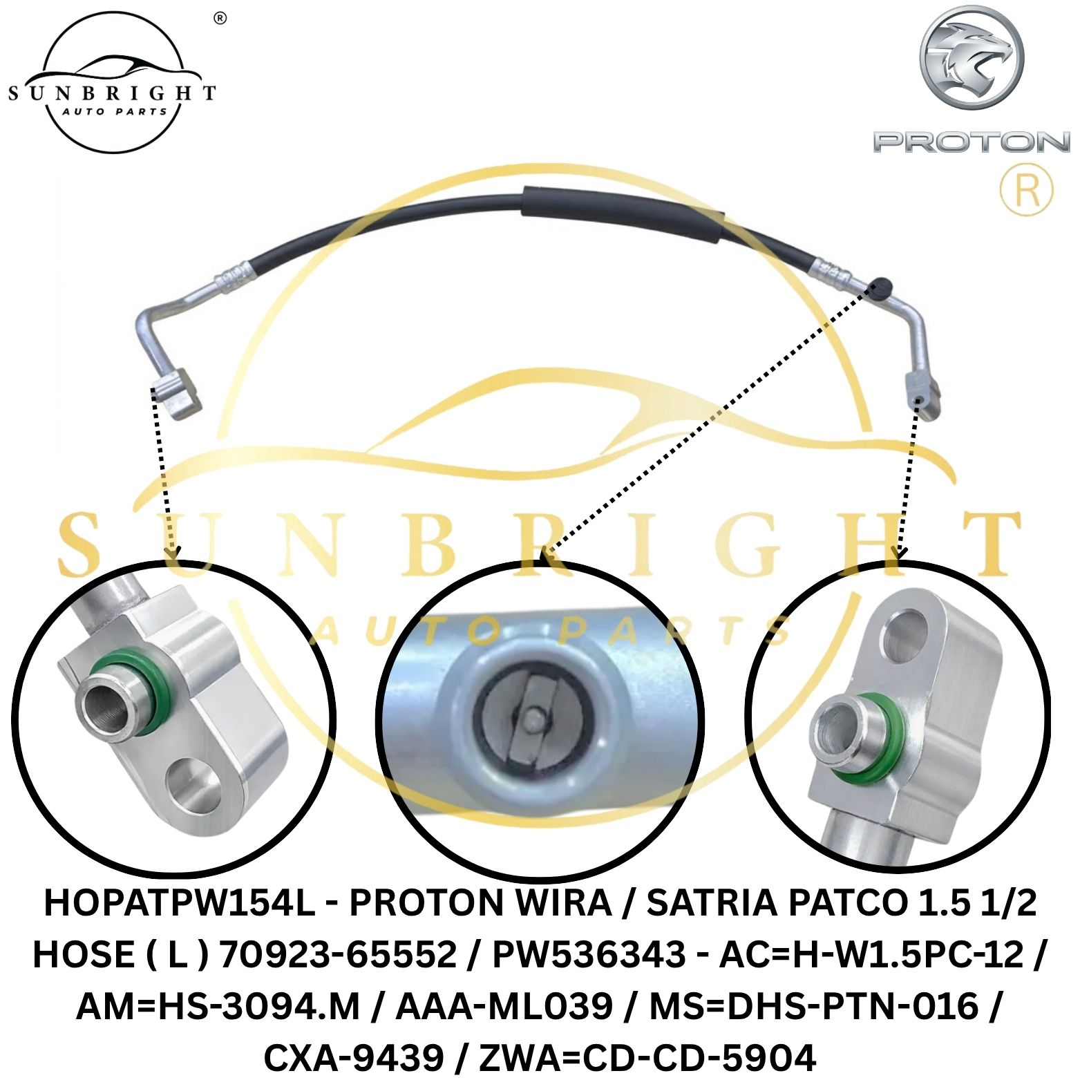 HOPATPW154L - PROTON WIRA / SATRIA PATCO 1.5 1/2 HOSE ( L ) 70923-65552 / PW536343 - AC=H-W1.5PC-12 / AM=HS-3094.M / AAA-ML039 / MS=DHS-PTN-016 / CXA-9439 / ZWA=CD-CD-5904