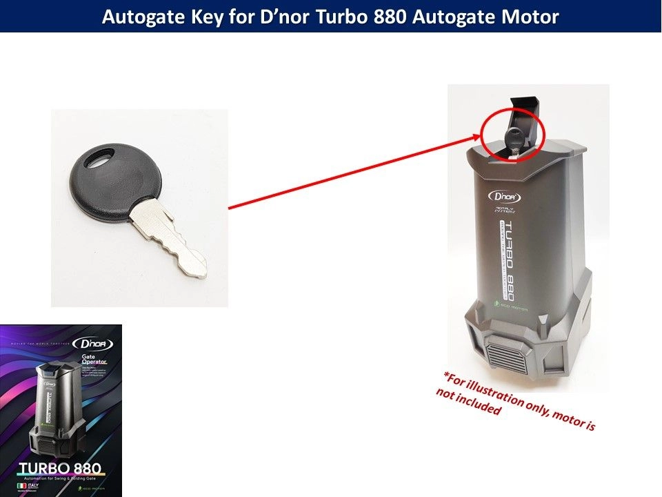 Autogate Motor Key for D'nor Turbo 880 