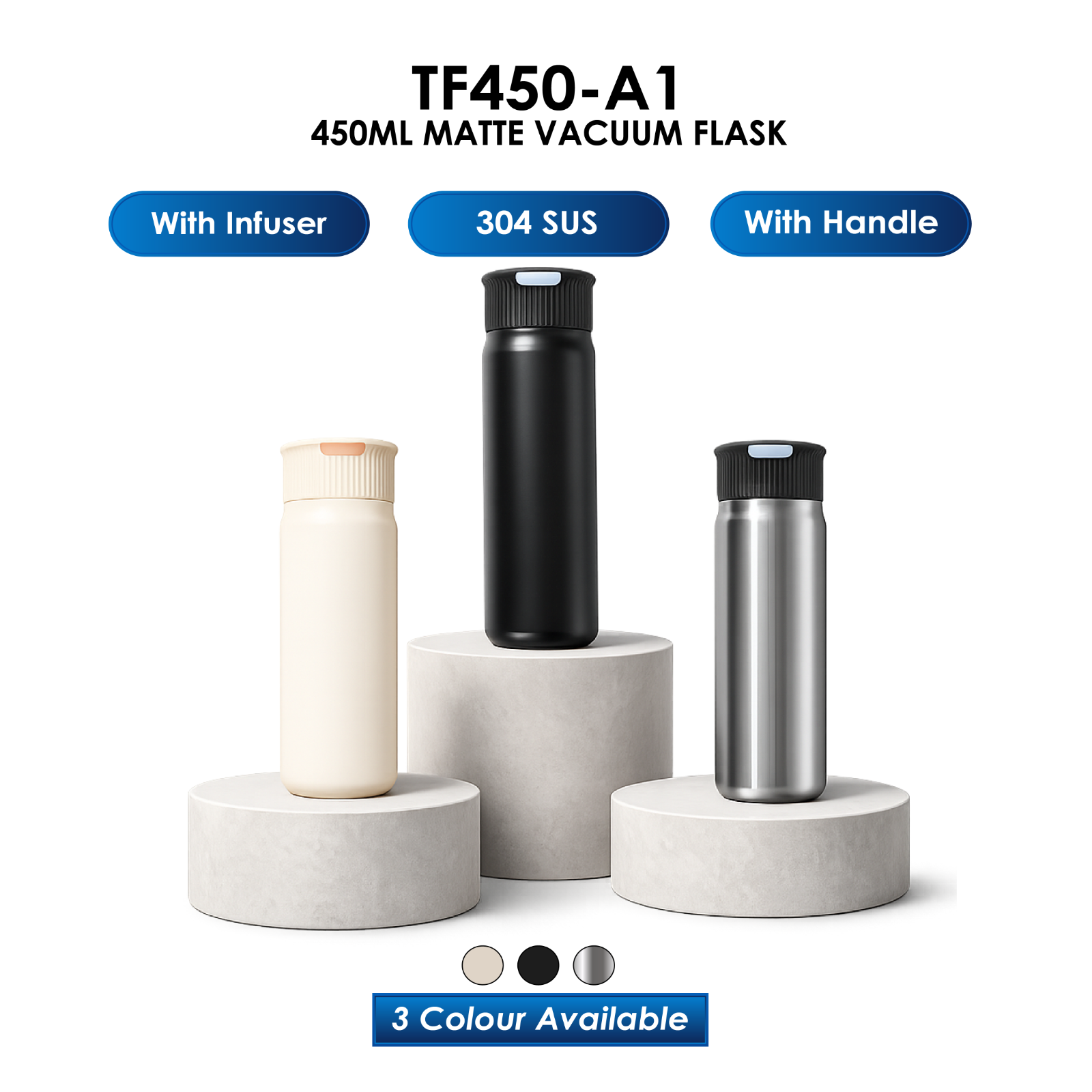 TF450-A1 - MATE STAINLESS STEEL VACUUM FLASK