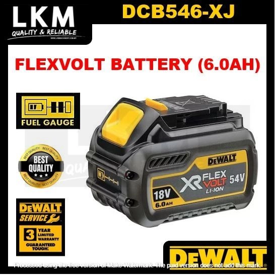 DEWALT DCB546-XJ FLEXVOLT BATTERY (6.0AH) Battery Charger / Starter  Seremban, Negeri Sembilan (NS), Malaysia Supplier, Suppliers, Supply,  Supplies | LKM Machinery & Trading