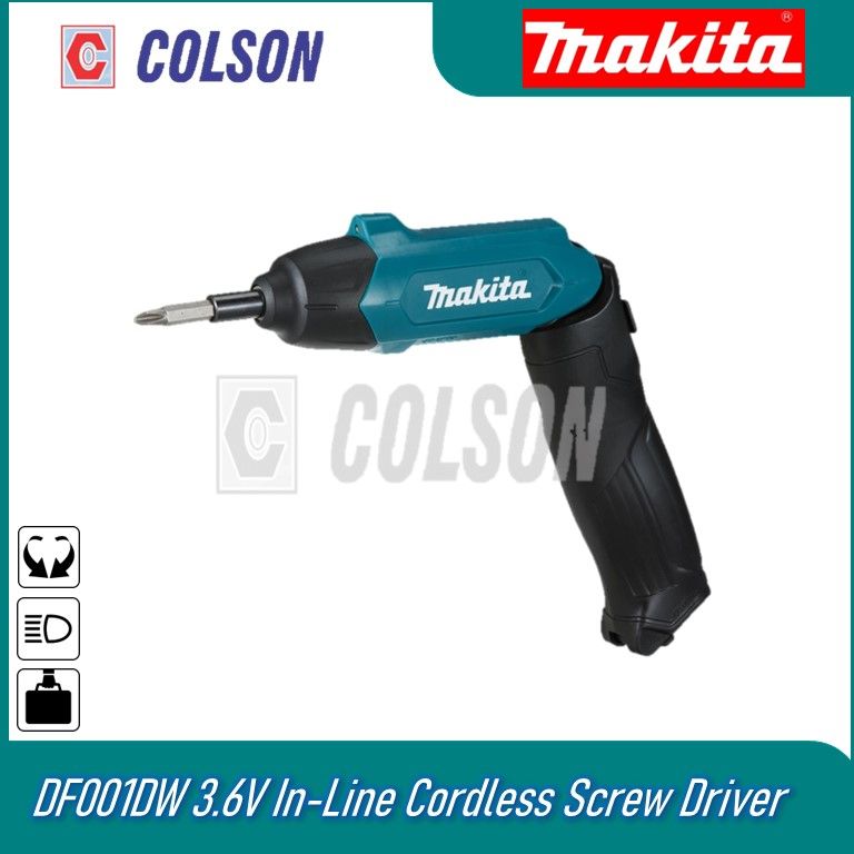MAKITA DF001DW 3.6V In-Line Cordless Screw Driver c/w 81pc Bit Set マキタ