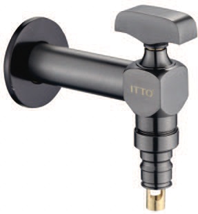 IT-1020AT6-GM Gun Metal Wall Hose Bib Tap with Stopper | Durable Bib Tap for Outdoor & Laundry Use