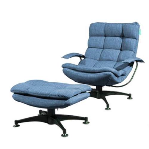 BUTTERFLY Recliner Arm Relax-Chair With Pouf (Fabric) FG 6011-17 Light Blue