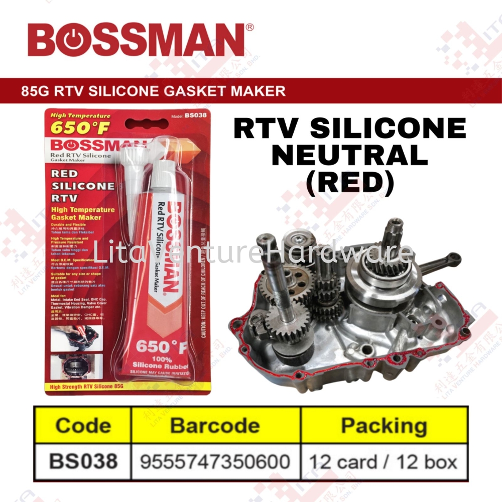 BOSSMAN BRAND RTV SILICON NEUTRAL (RED) - BS038