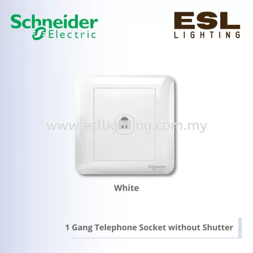 SCHNEIDER Affle Plus 1 Gang Telephone Socket without Shutter - A3G31RJ4_WE
