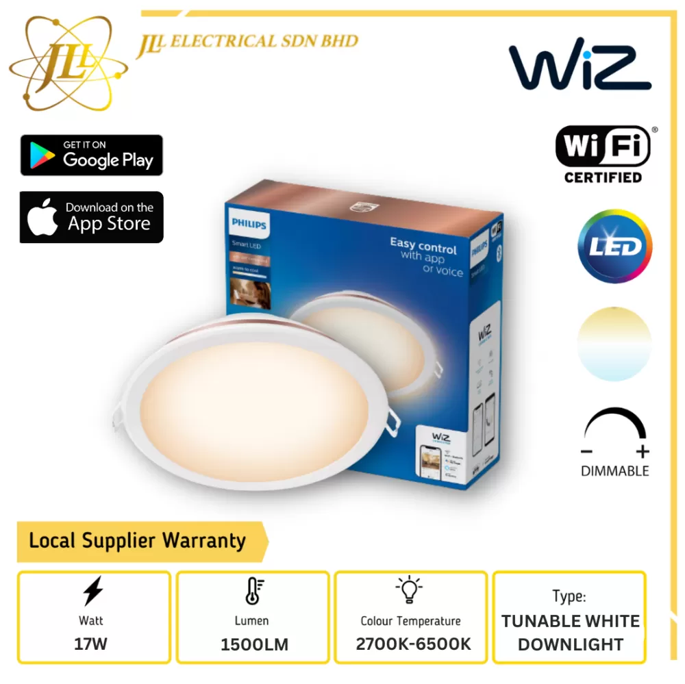 PHILIPS WIZ 17W 1500LM 2700K TO 6500K 6INCH ROUND DIMMABLE TUNABLE LED SMART  RECESSED DOWNLIGHT Kuala Lumpur (KL), Selangor, Malaysia Supplier, Supply,  Supplies, Distributor | JLL Electrical Sdn Bhd