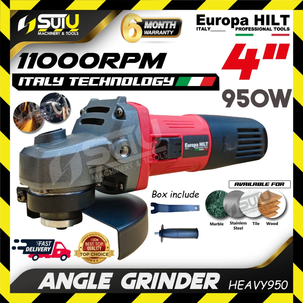 EUROPA HILT HEAVY950 4" / 100MM Angle Grinder / Pengisar Sudut 950W 11000RPM