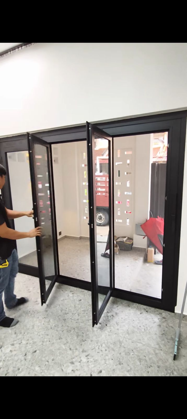 2-in-1 Security Mesh Folding Door