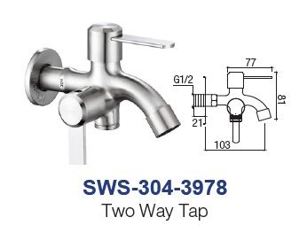 SWS-304-3978  Two Way Tap - SUS304