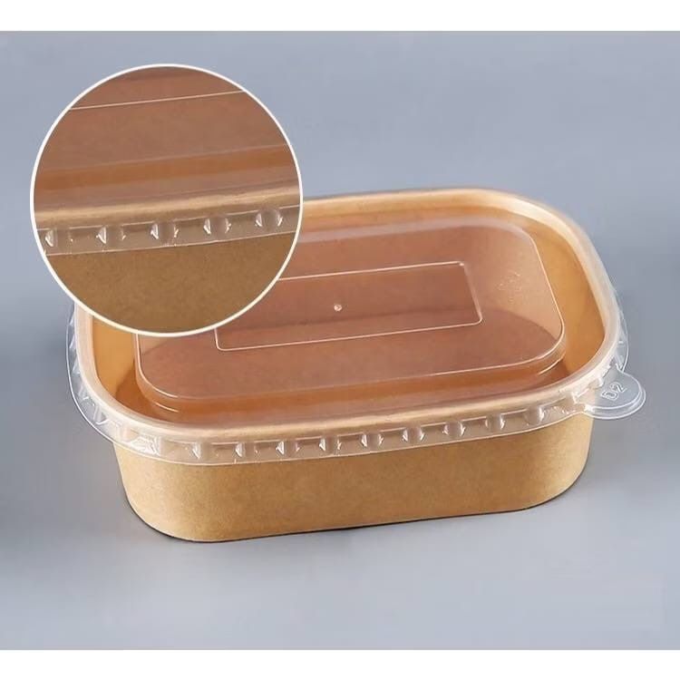 Kraft Paper Rectangular Lunch Box with Lid