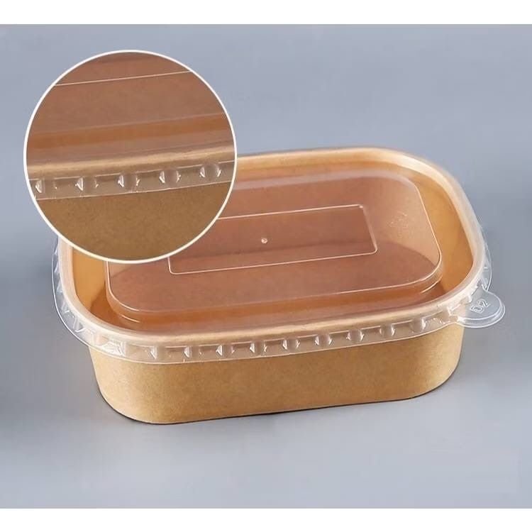 Kraft Paper Rectangular Lunch Box with Lid