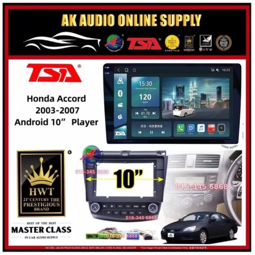 Untitled1K Screen 2+32GB 4G 8-CORE🆕 TSA Honda Accord 2003 - 2007 Android 10'' inch DSP/QLED/CARPLAY Car Player Monitor