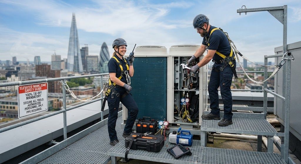 aircon technician elevated location safety procedures