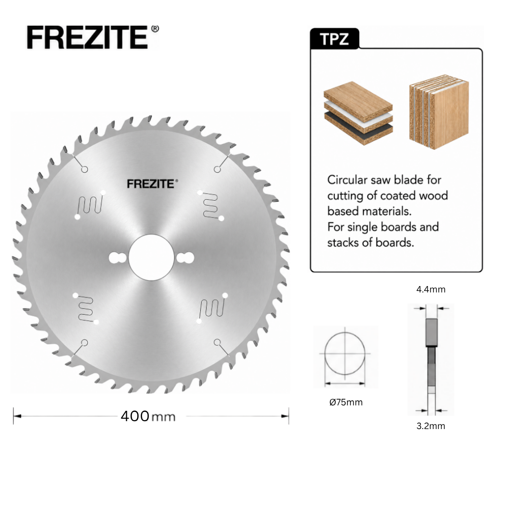 Frezite 16" X 4.4/3.2 x 75H X 72T TPZ TCT SAW BLADE (PLUS 2)