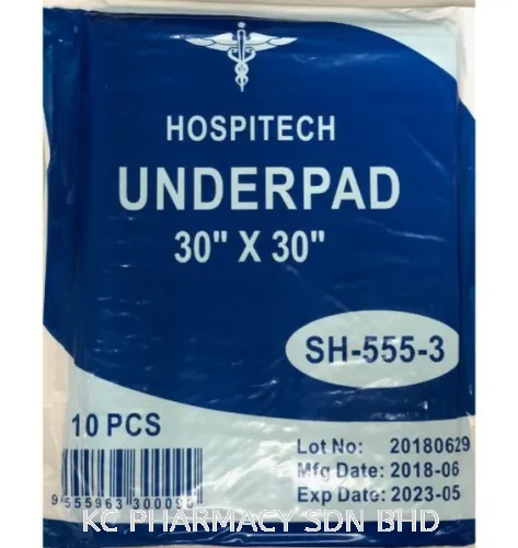 Underpad HOSPITECH Absorbent 4 PLY (76.2cm x 76.2cm) Pelapik Tilam Kencing 10 Pcs