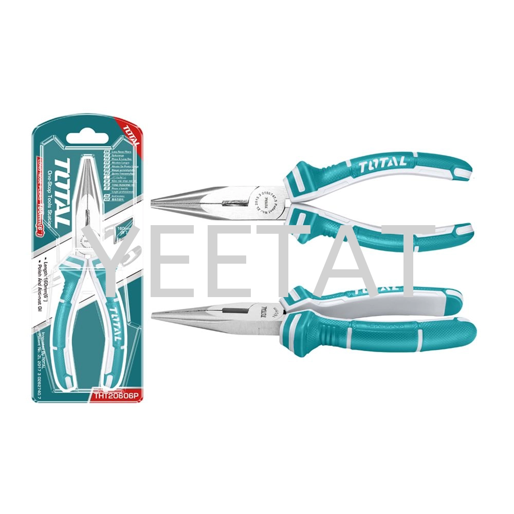 [ TOTAL ] THT120606P Long Nose Pliers (6"), Great for Bending, Turning, Cutting & Getting into Tight Spots