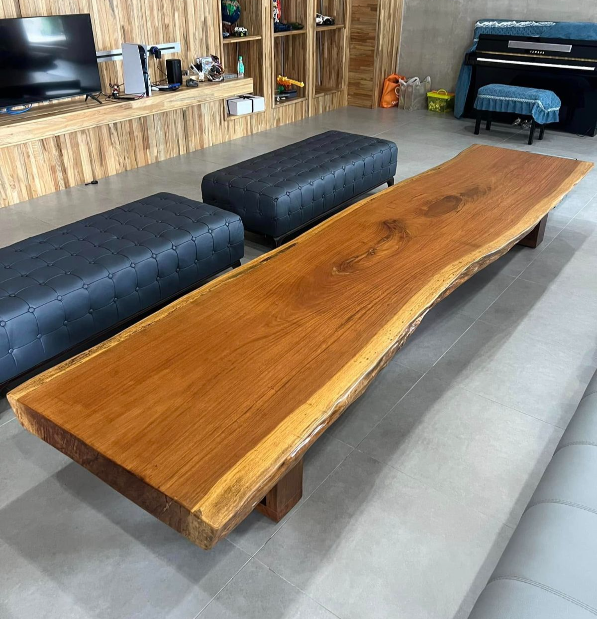 Long Merbau Wood Coffee Table