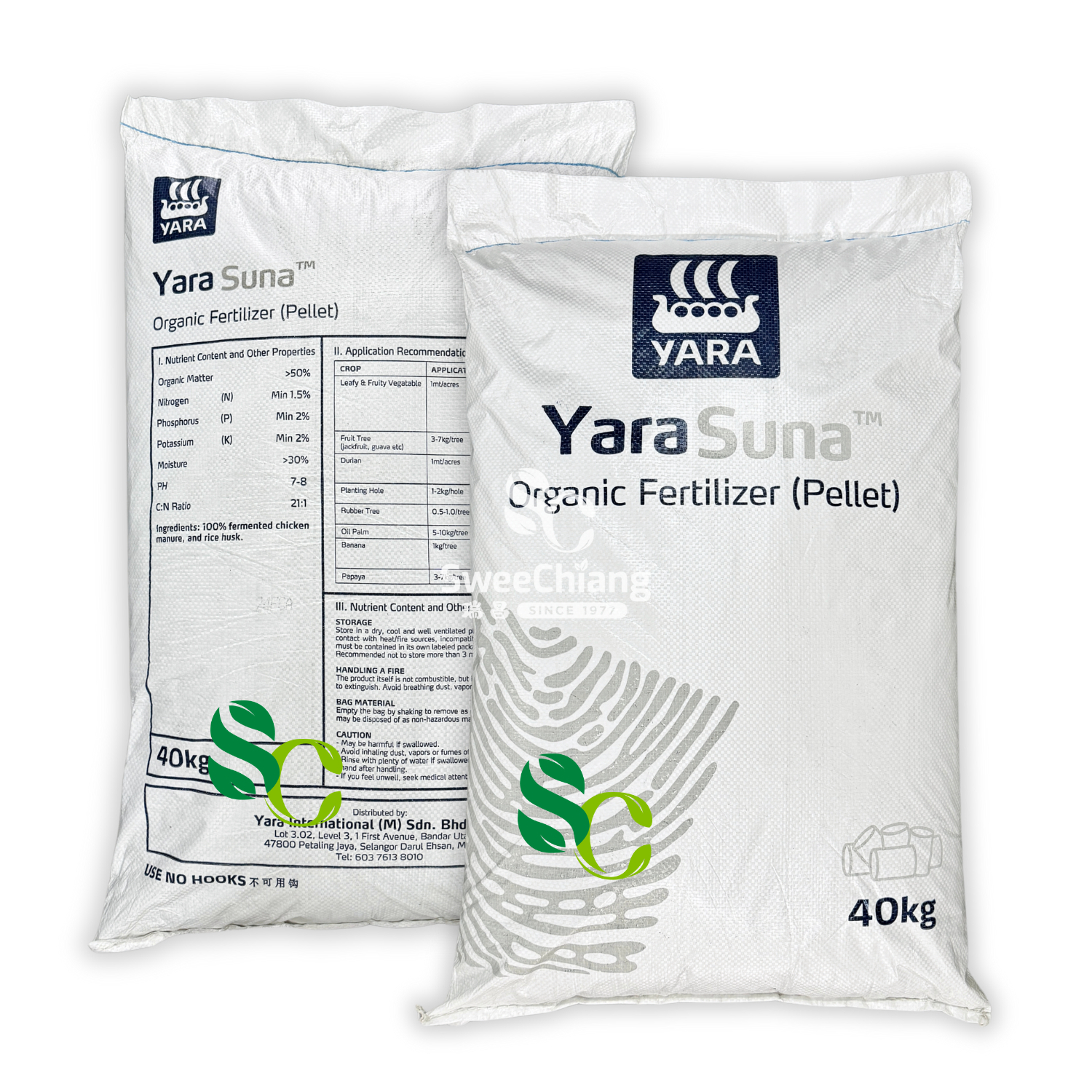 YaraSuna Organic Fertilizer (Pellet) 25kg - 100% Fermented Chicken Manure & Rice Husk | Premium Organic Fertilizer for All Plants