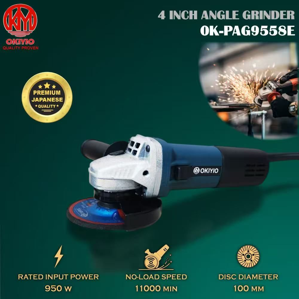 OKIYIO 4" ANGLE GRINDER 950W (Speed Adjustment Control)