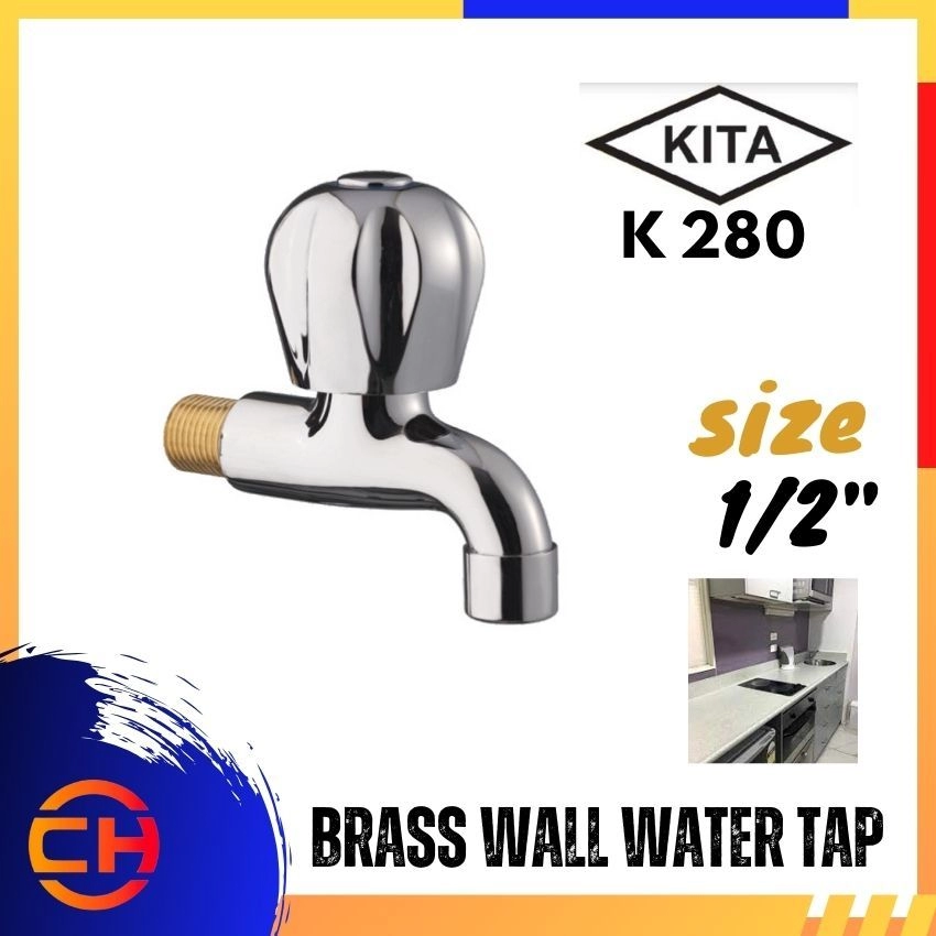 KITA K280 BRASS WALL WATER TAP 
