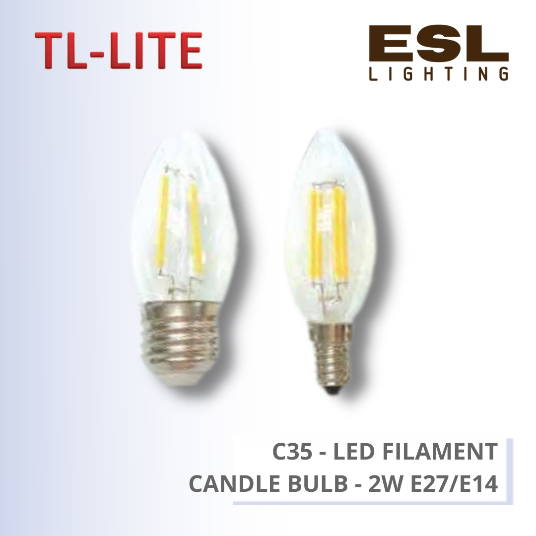 TL-LITE BULB - LED FILAMENT BULB - C35 - LED FILAMENT CANDLE BULB - 2W E27/E14