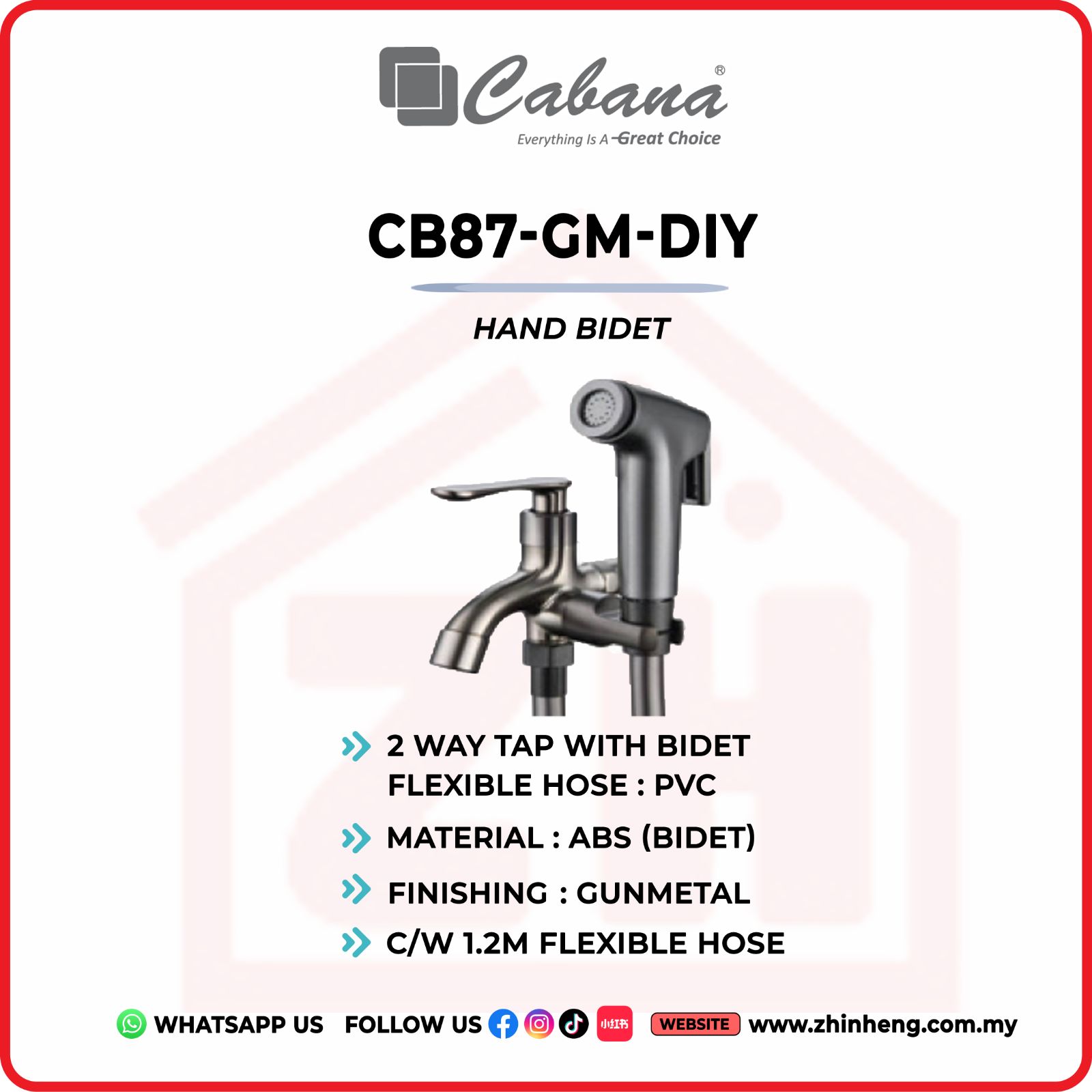 CABANA HAND BIDET TWO WAY TAP  CB87-GM-DIY