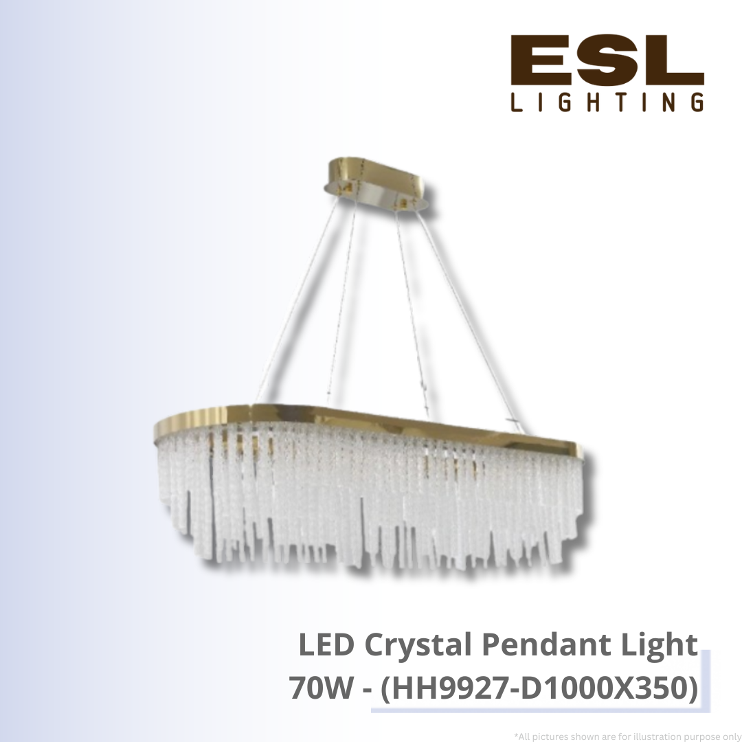LED Crystal Pendant Light 70W - HH9927-D1000X350