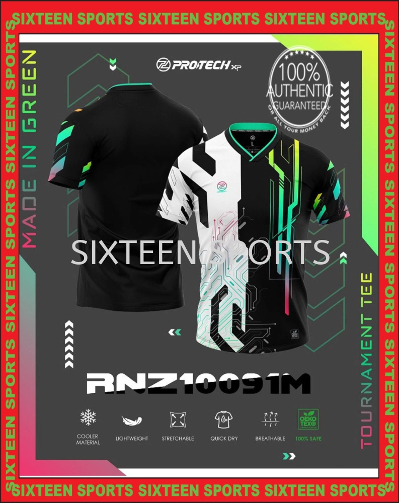 PROTECH Badminton Dry Fit Tournamnet Jersey - RNZ10091M (BLACK)
