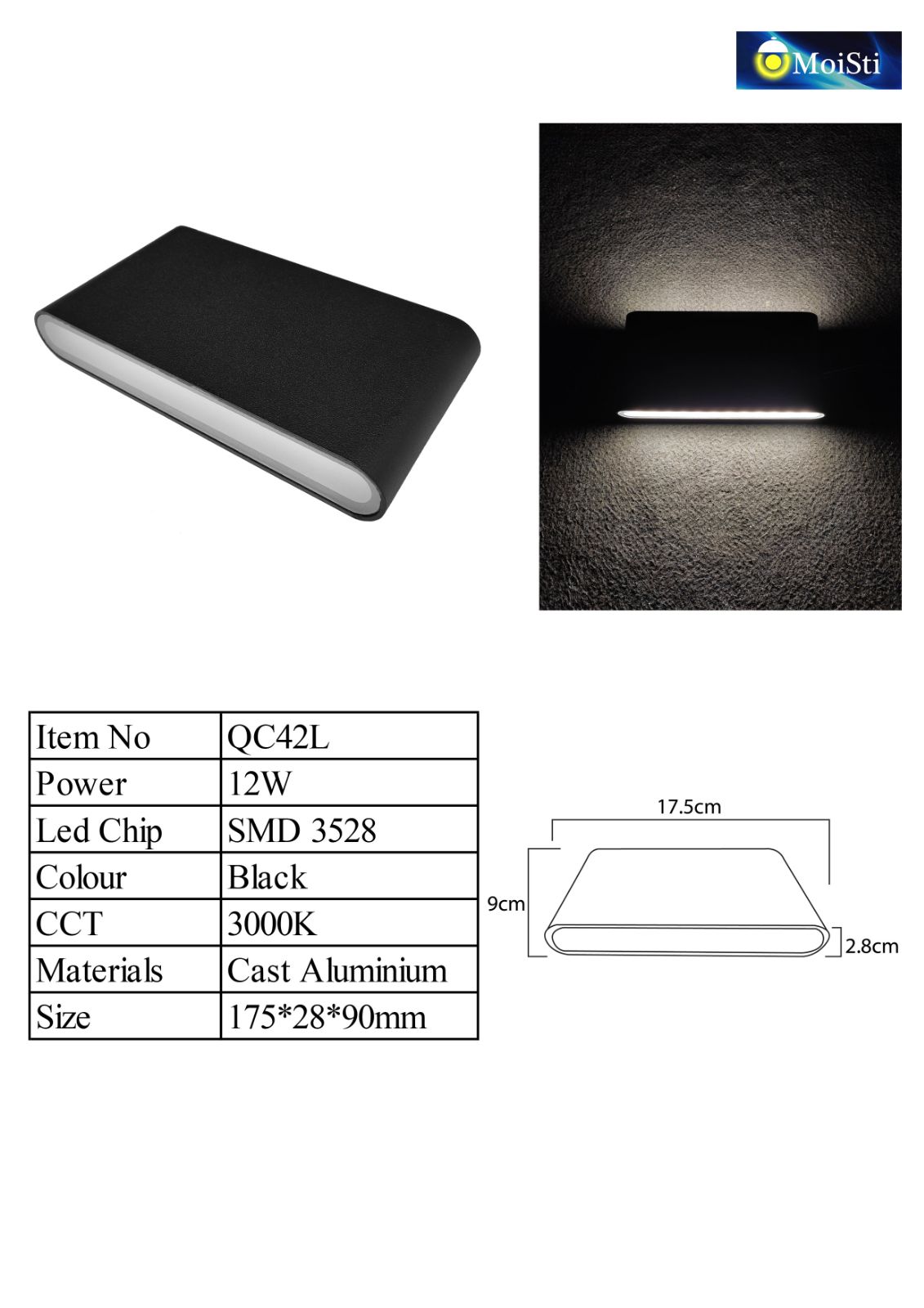 QC42L 12W BK