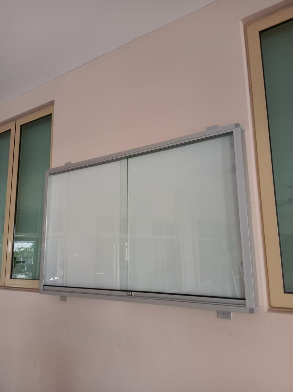 Aluminium Sliding Glass Notice Board | Lockable Display Board | Indoor Bulletin Board | Office, School & University Notice Board Malaysia | Deliver Batu Kawan, Prai, Sungai Petani, Kulim, Georgetown, Bayan Baru, Puchong, KL