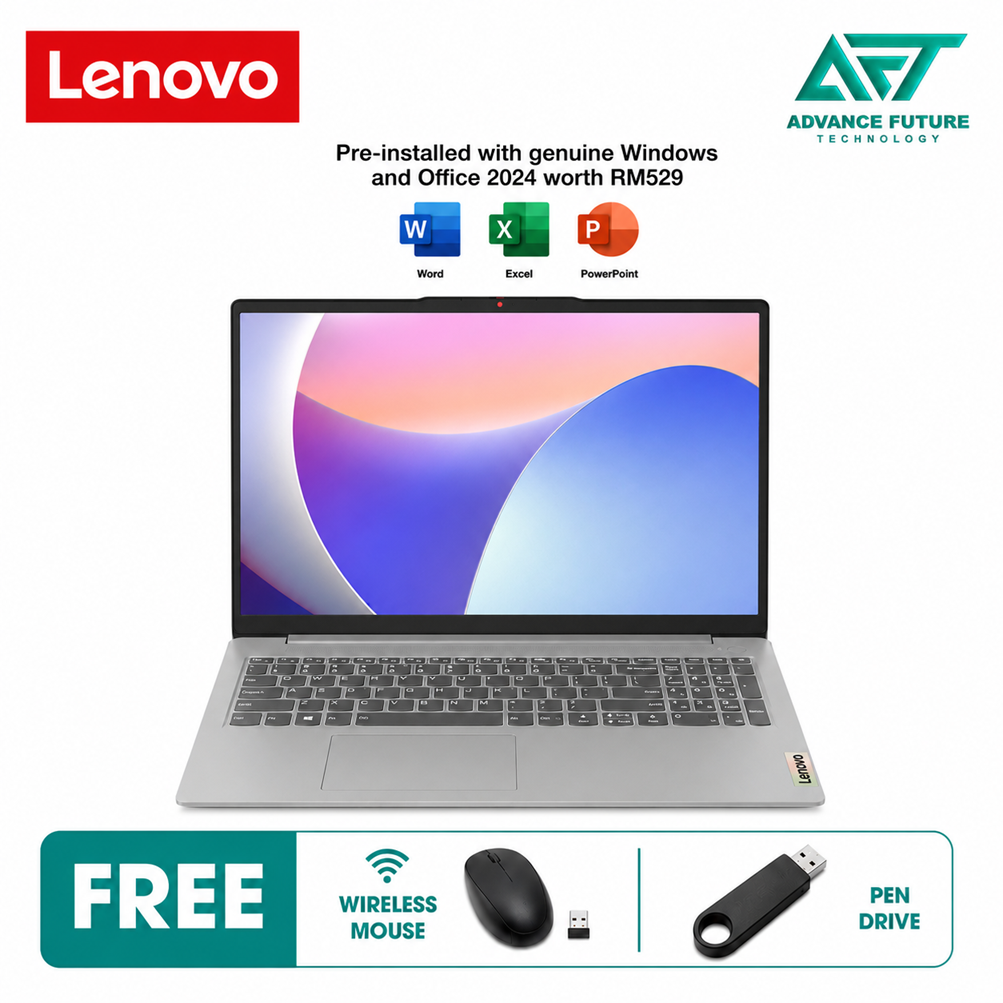 Lenovo IdeaPad Slim 3 15IAN8 82XB00J1MJ 15.6" FHD Laptop Arctic Grey ( Intel Processor N100, 8GB, 512GB SSD, Intel, W11, H&S 2024&M365 )