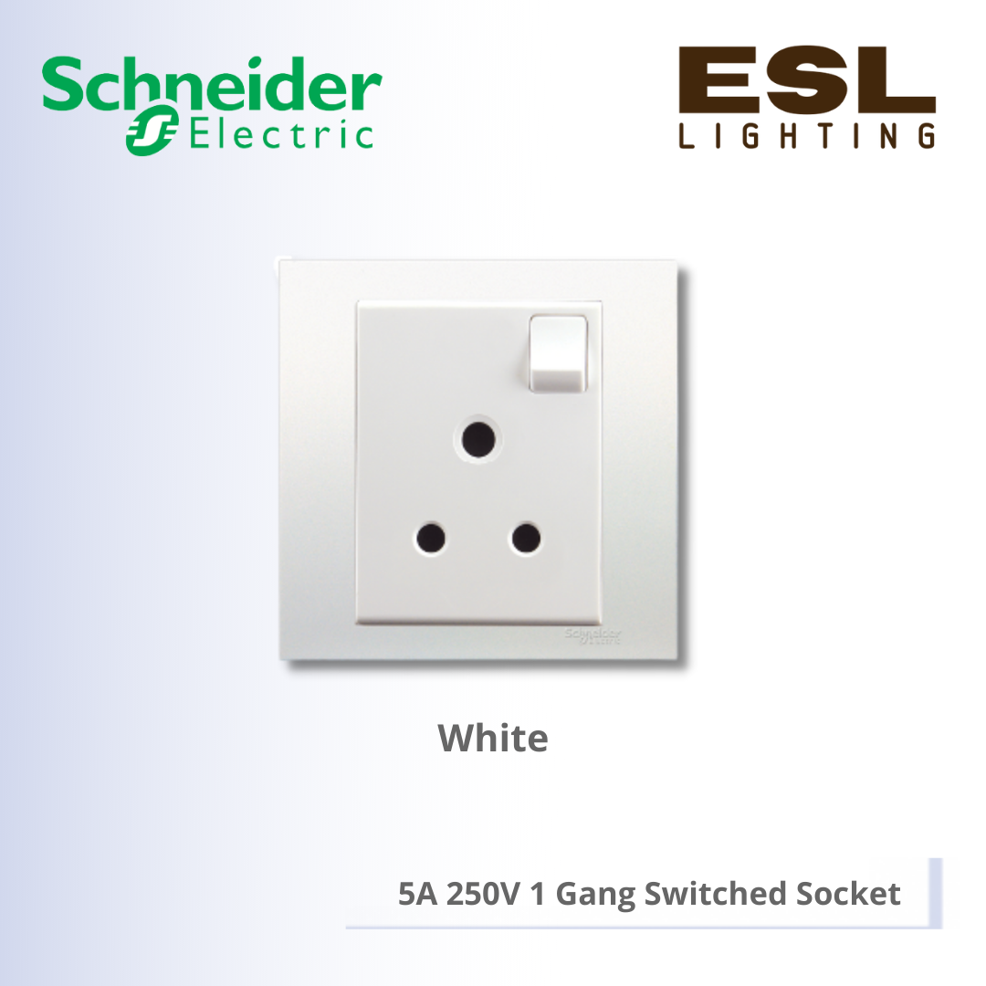 SCHNEIDER Vivace 5A 250V 1 Gang Switched Socket - KB15_5_WE_G11