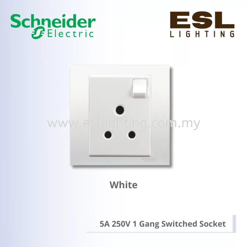 SCHNEIDER Vivace 5A 250V 1 Gang Switched Socket - KB15_5_WE_G11