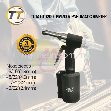 Tuta GT-0200 (PM200) 3/16" Pneumatic Air Riveter [Code 10216]