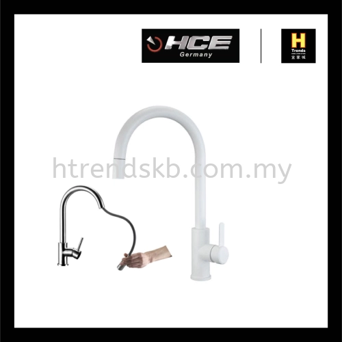 HCE Single Lever Sink Mixer With Pull Out Tap SFK884HC White