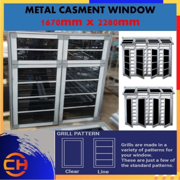 Metal Casement Window 2280MM(W) x 1670MM (H) With Security Grill