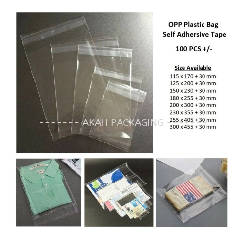 (23 x 35.5 + 3cm) OPP Plastic Bag with Self Adhesive Tape