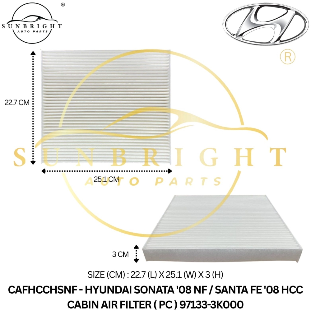 CAFHCCHSNF - HYUNDAI SONATA '08 NF / SANTA FE '08 HCC CABIN AIR FILTER ( PC ) 97133-3K000