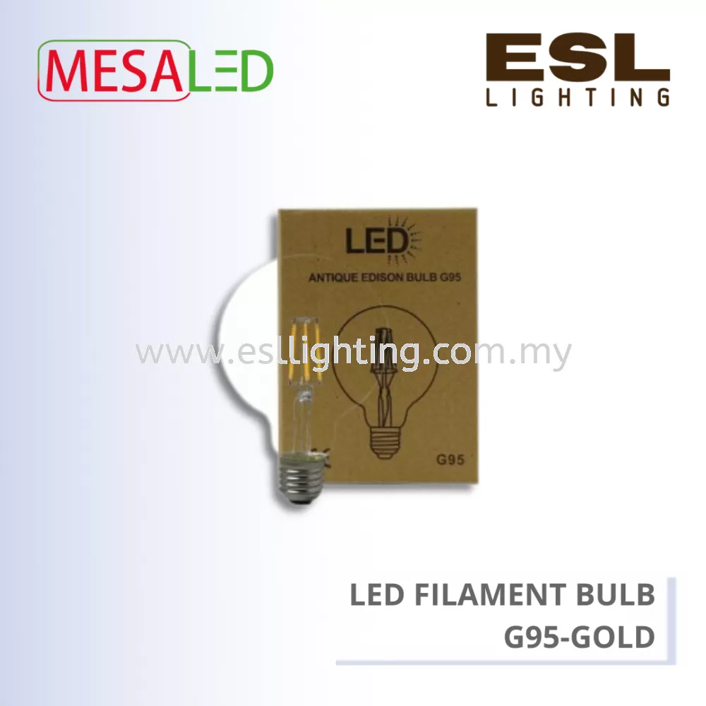 MESALED LED FILAMENT BULB E27 4W - G95-GOLD