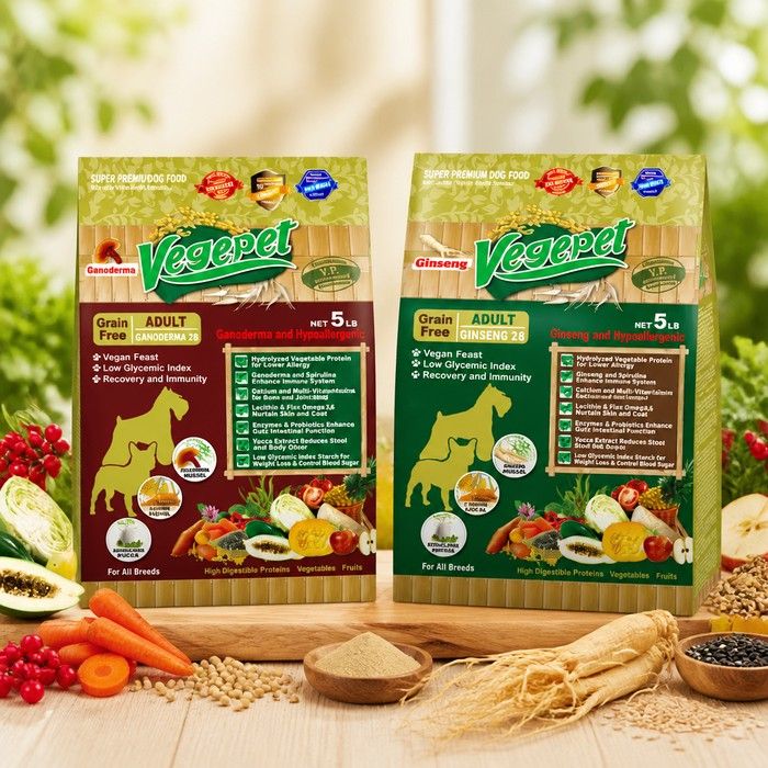 Vegepet Ganoderma and Ginseng Hypoallergenic Vegetarian Dog Food 2.27kg Grain-Free