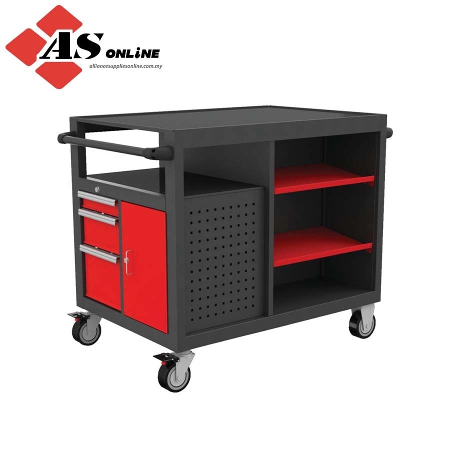 KENNEDY Service Cart, Ultimate, Red/Grey, Steel, 10-Drawers, 845 x 1123 x 791mm, 550kg Capacity / Model: KEN5946800K